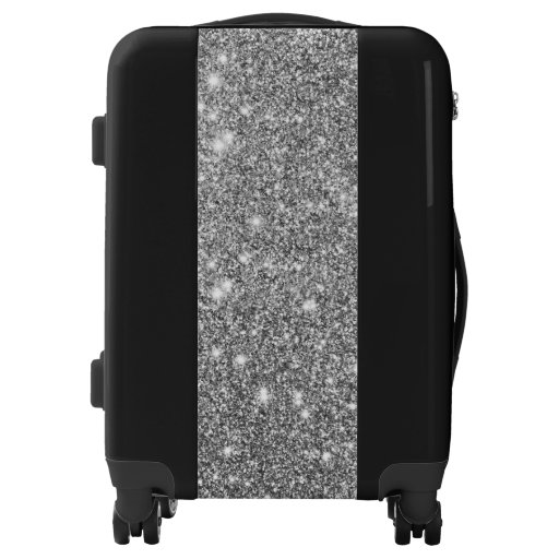 Silver Glitter Luggage Zazzle