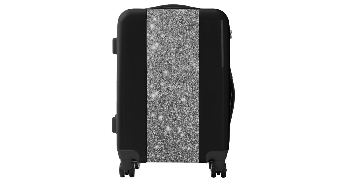 Silver Glitter Luggage Zazzle
