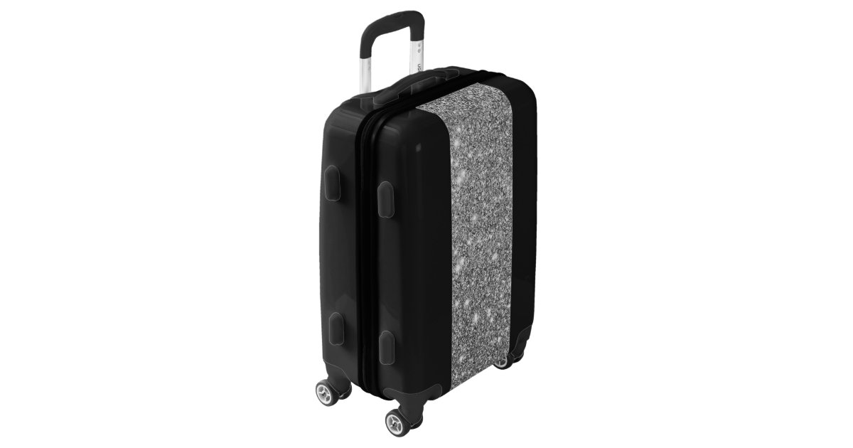 Silver Glitter Luggage Zazzle