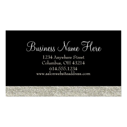 Silver Glitter Pretty Elegant Business Card (back side)