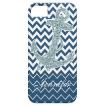 Silver Glitter Print Anchor Nautical Navy Case casemate cases