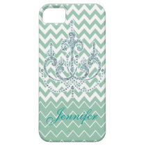 Silver Glitter Print Chandelier Mint iPhone Case casemate cases
