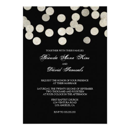 Silver Glitter Wedding Invitation