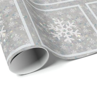 Silver Glitz : Snowflakes Wrapping Paper
