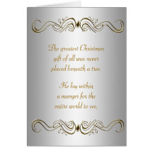 Silver Gold Christian Christmas Cards