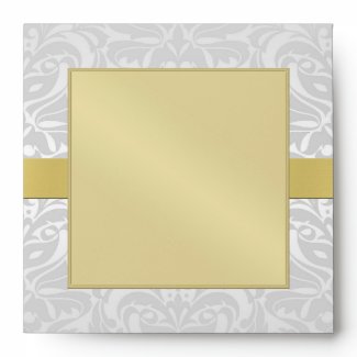 Silver & Gold Damask Holiday Envelope envelope