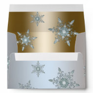 Silver & Gold Snowflake Christmas Envelopes envelope