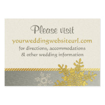 Silver Gold Snowflake Wedding Website Insert Card business cards