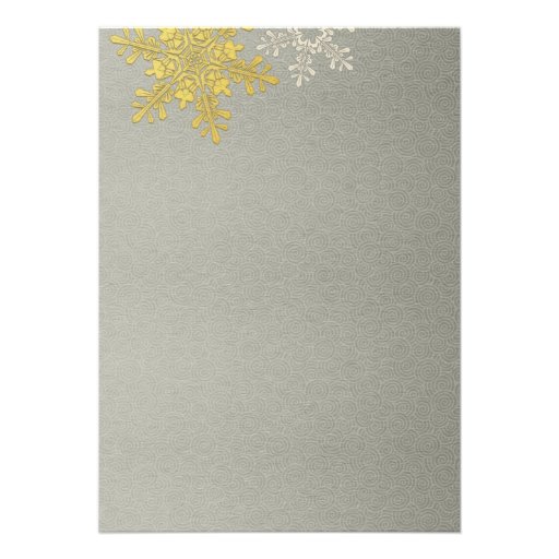 Silver Gold Snowflake Winter Christmas Holiday Personalized Invites