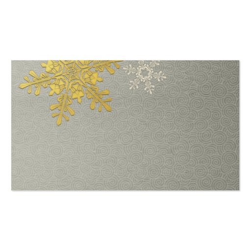 Silver Gold Snowflake Winter Wedding Place Cards Business Card (back side)