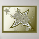 Silver & Gold Stars Print