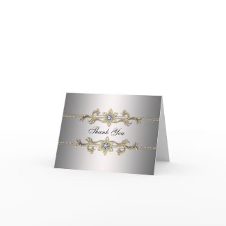 Silver Gold Thank You Cards card