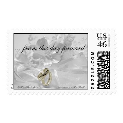 Silver Gold Wedding Theme Postage Stamp by StarStock