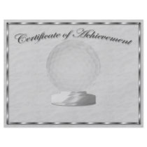 Silver Golf Certificate of Achievement Custom Flyer
