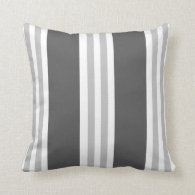 Silver Gray Bold Stripe Pattern Pillows