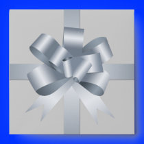 Silver gray bow ribbon holiday gift square CD Envelope