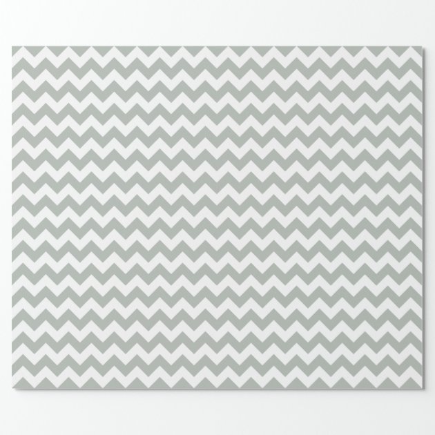 Silver Gray Chevron Zigzag Wrapping Paper