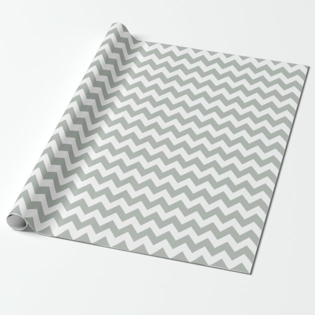 Silver Gray Chevron Zigzag Wrapping Paper 1/4
