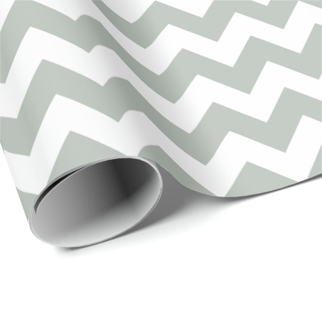 Silver Gray Chevron Zigzag Wrapping Paper 3/4