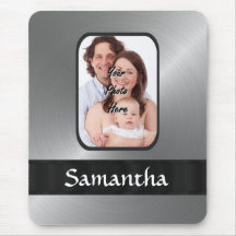 Silver gray custom photo mouse pads