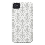Silver Gray Damask iPhone 4/4S Case iPhone 4 Case-Mate Case