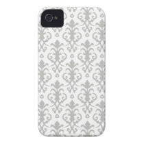 Silver Gray Damask iPhone 4/4S Case casemate cases