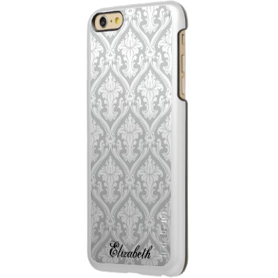 Silver Gray Damask Shine iPhone 6 Plus Case