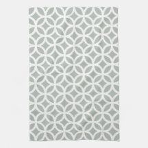 Silver Gray Geometric Kitchen Towel