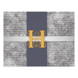 Silver Gray Gold Monogram Letter H Flat Note Cards invitations