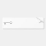 Silver Gray Key on White. Bumper Sticker