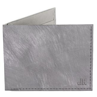 Silver Gray Metallic Design Brushed Steel Look Tyvek® Billfold Wallet