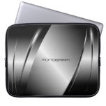 Silver Gray Metallic Look-Stainless Steel Pattern laptop sleeves