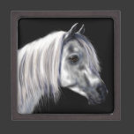 Silver Grey Arabian Horse Premium Trinket Box