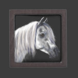 Silver Grey Arabian Horse Premium Trinket Boxes