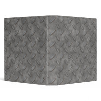 Silver Grey Diamond Plate Textured Binder