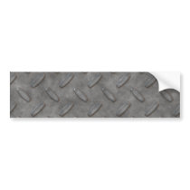 Silver Grey Diamond Plate Textured Bumper Stickers