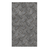 Silver Grey Diamond Plate Textured Business Card Template