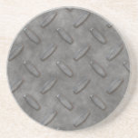 Silver Grey Diamond Plate Textured Coasters