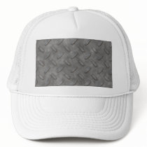 Silver Grey Diamond Plate Textured Hats