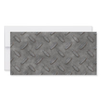 Silver Grey Diamond Plate Textured Photo Greeting Card