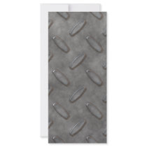 Silver Grey Diamond Plate Textured Personalized Rack Card