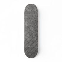 Silver Grey Diamond Plate Textured Custom Skateboard