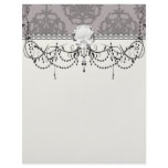 silver grey ornate damask pattern letterhead