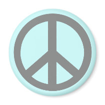 Silver Grey Peace Symbol Products magnets