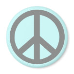 Silver Grey Peace Symbol Products Fridge Magnet