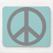 Silver Grey Peace Symbol Products mousepads