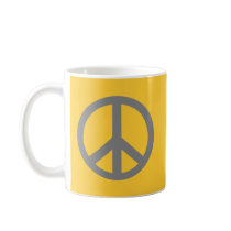 Silver Grey Peace Symbol Products mugs