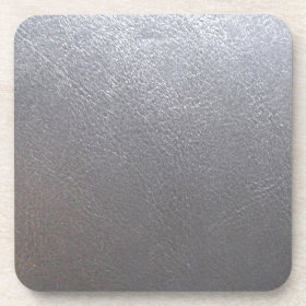SILVER Grey Sparkle : Leather Look Finish Drink Coasters