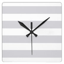 Silver Grey Stripe Wall Clock