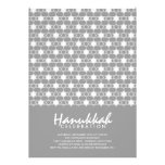 Silver Hanukkah Stars Of David Holiday Party Invit Personalized Invite